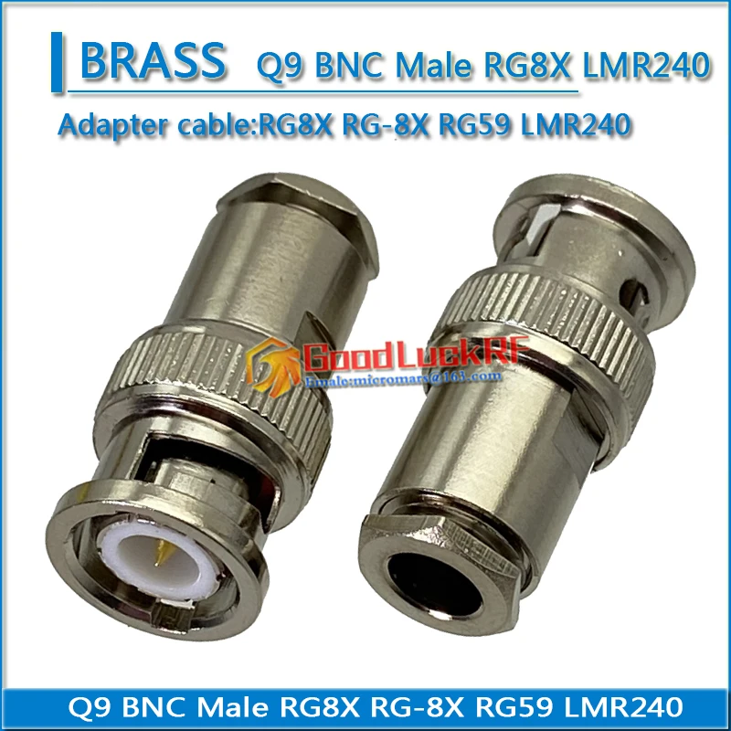 RF Q9 BNC Connector BNC Male plug Clamp Solder For RG8X RG-8X RG59 LMR240 Cable Straight Nickel Plated Brass Adapters
RF Q9 BNC Connector BNC Male plug Clamp Solder For RG8X RG-8X RG59 LMR240 Cable Straight Nickel Plated Brass Adapters