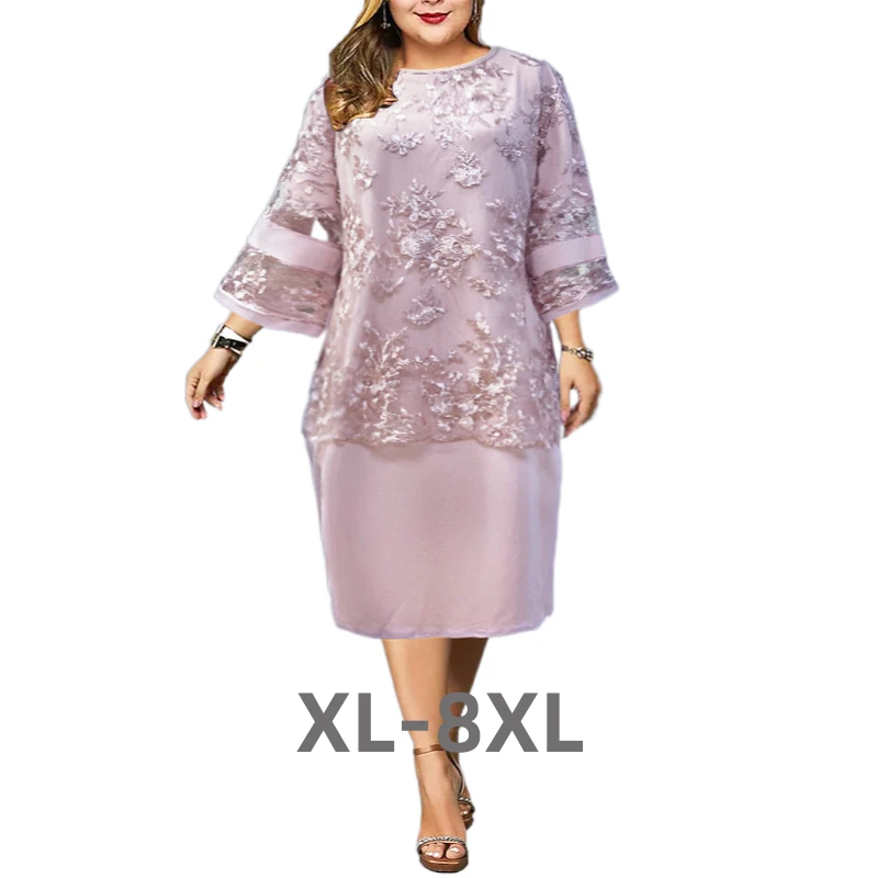 Plus Size Summer Dresses for Wedding Guest Women Lace Patchwork Slim Bodycon Pencil Dress Elegant Party 3xl 4xl 5xl 6xl
Plus Size Summer Dresses for Wedding Guest Women Lace Patchwork Slim Bodycon Pencil Dress Elegant Party 3xl 4xl 5xl 6xl