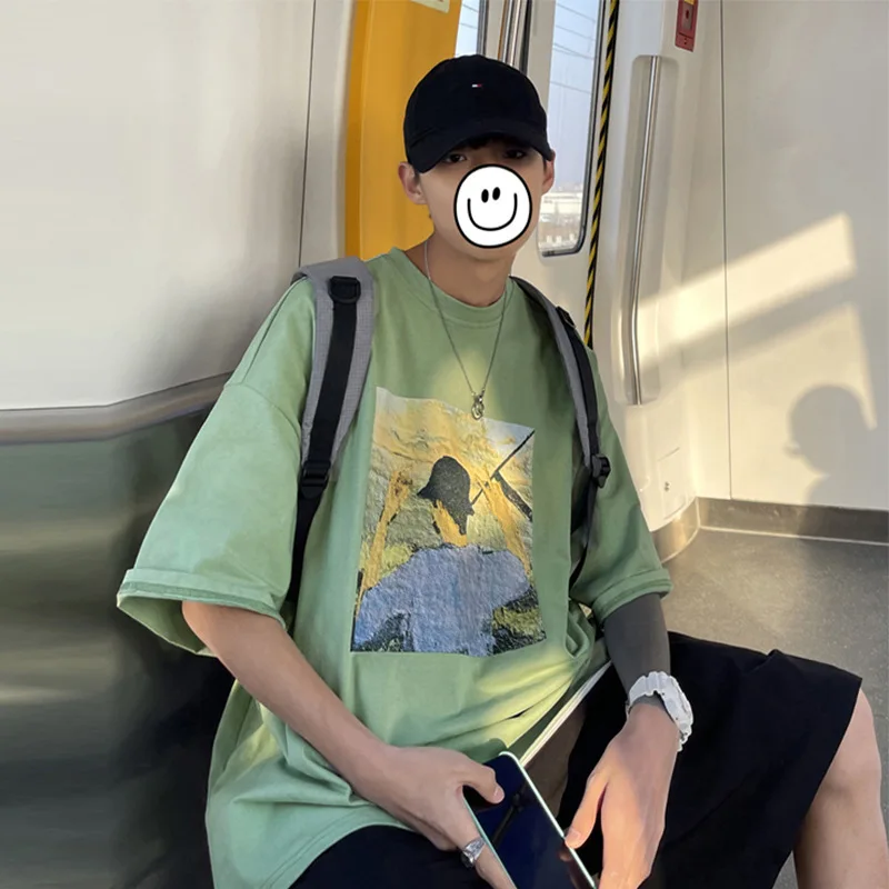 T-shirt men's trend Joker loose round neck five-point sleeve top Hong Kong style hip-hop fashion brand new half sleeve in summer
T-shirt men's trend Joker loose round neck five-point sleeve top Hong Kong style hip-hop fashion brand new half sleeve in summer