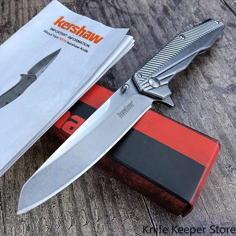 

Kershaw 1368 TOPKNOT STONEWASH FOLDING KNIFE Full Stainless Steel Utility Outdoor Camping Survival EDC Knifes Christmas Gift