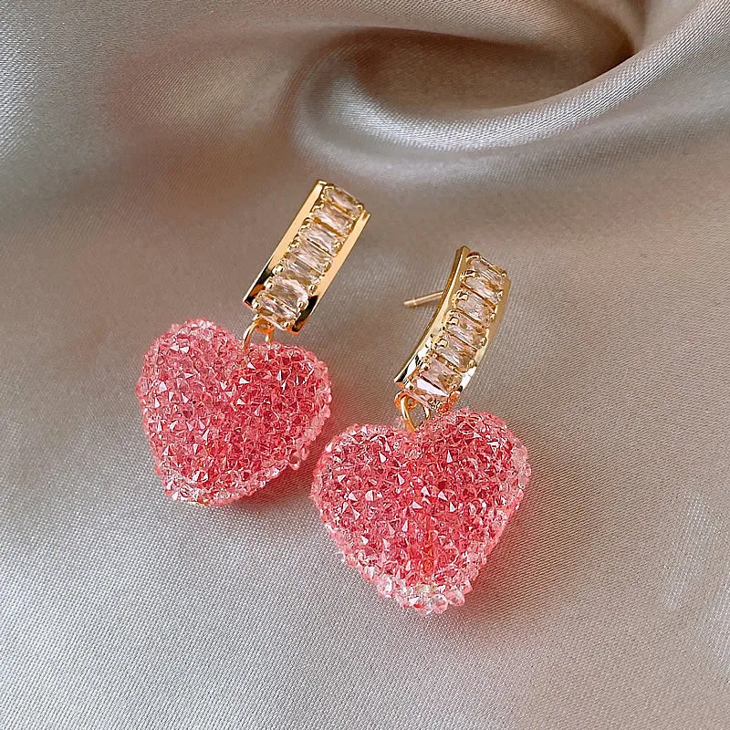 2022 New Arrival Trendy Lovely Pink Heart Dangle Earrings For Women Fashion Cute Sweet Crystal Jewelry Girl Gifts
2022 New Arrival Trendy Lovely Pink Heart Dangle Earrings For Women Fashion Cute Sweet Crystal Jewelry Girl Gifts