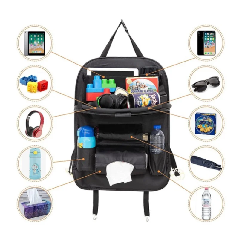 Car Backseat Bag PU Leather Kick Mats with Tablet Holder Touch Screen Road Trip Essentials Auto Storage Organizer
Car Backseat Bag PU Leather Kick Mats with Tablet Holder Touch Screen Road Trip Essentials Auto Storage Organizer