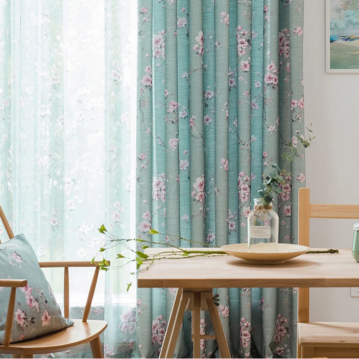 Rustic Small Fresh Printed Curtains Semi-blackout Small Flower Mint Green Tulle Sheer Curtain for Living Room Bedroom Home Decor
Rustic Small Fresh Printed Curtains Semi-blackout Small Flower Mint Green Tulle Sheer Curtain for Living Room Bedroom Home Decor
