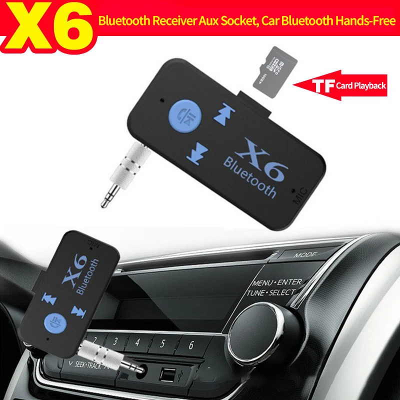 X6 Bluetooth Receiver 3.5mm Aux Jack 5.0 Receiver Adapter Car Audio Speakers Support TF Card MIC Call Mp3 Player For Car
X6 Bluetooth Receiver 3.5mm Aux Jack 5.0 Receiver Adapter Car Audio Speakers Support TF Card MIC Call Mp3 Player For Car