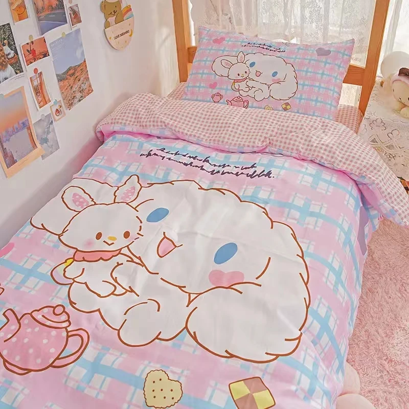 Kawaii Sanrio Hello Kittys Kuromi Cinnamonrooll Cartoon (Quilt Cover + Sheet + Pillow Case) 3/4 Set Cute Gilrs Dormitory Bedding
Kawaii Sanrio Hello Kittys Kuromi Cinnamonrooll Cartoon (Quilt Cover + Sheet + Pillow Case) 3/4 Set Cute Gilrs Dormitory Bedding