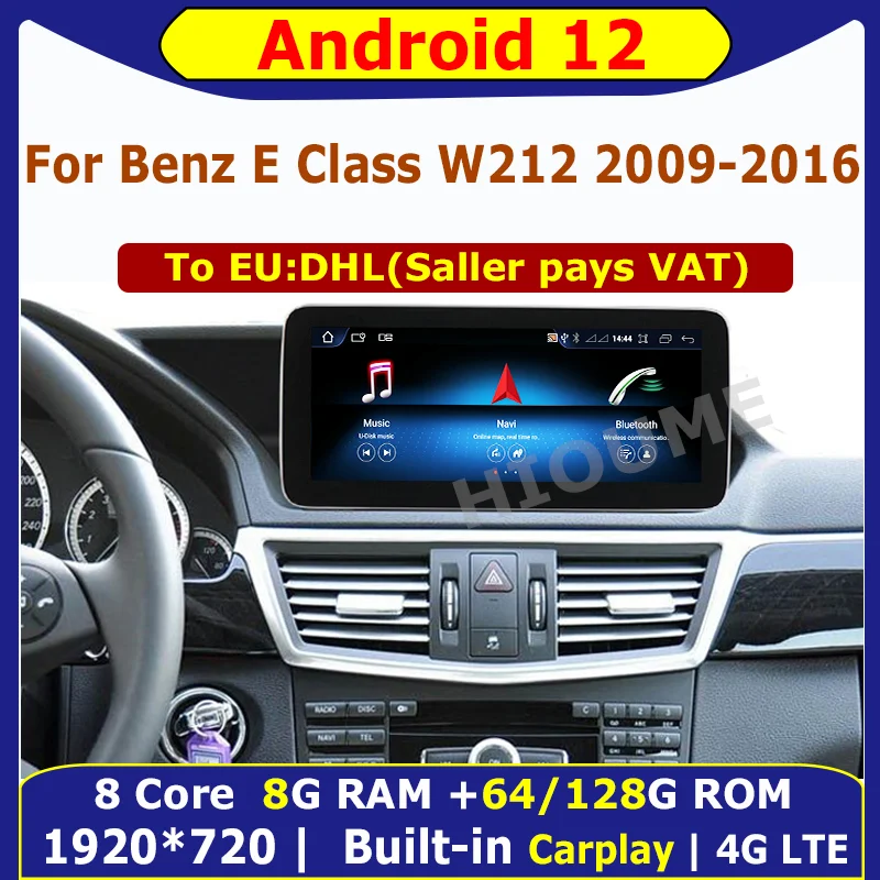 12.5" /10.25" Andriod 12 Display 8+128G ROM Car Radio GPS Navigation Multimedia Player for Mercedes Benz E Class W212 2009-2015
12.5" /10.25" Andriod 12 Display 8+128G ROM Car Radio GPS Navigation Multimedia Player for Mercedes Benz E Class W212 2009-2015
