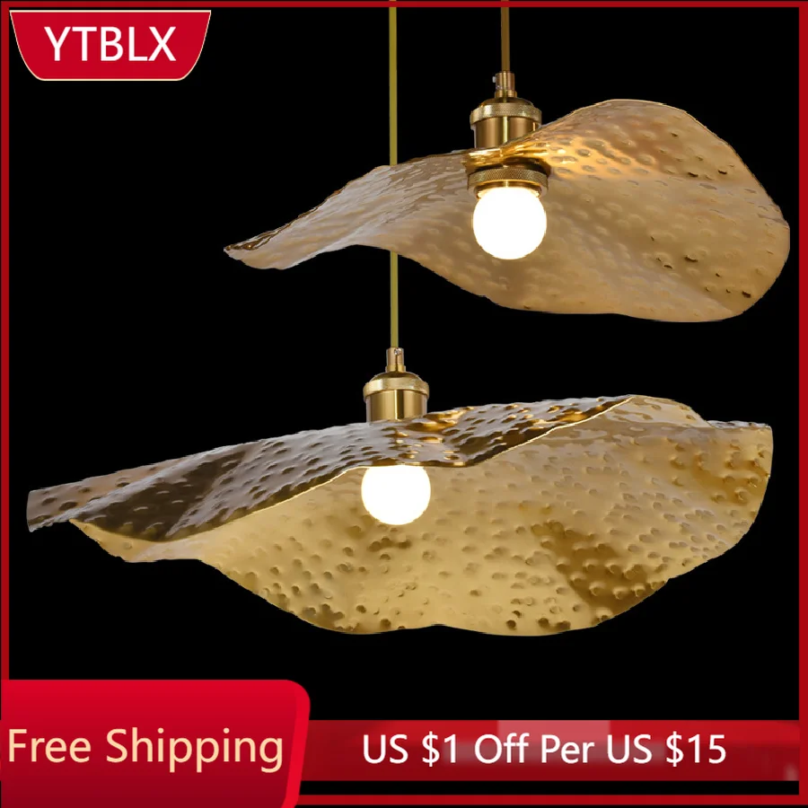 Nordic Creative Lotus Leaf Pendant Light Designer Copper Suspension Hanglamp for Living Room Decor Bedroom Lamp Lights Luminaire
Nordic Creative Lotus Leaf Pendant Light Designer Copper Suspension Hanglamp for Living Room Decor Bedroom Lamp Lights Luminaire