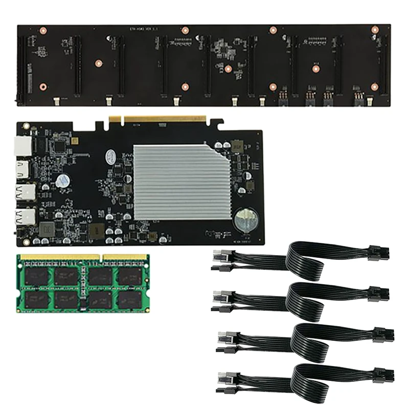 Оригинальная материнская плата для майнинга BTC 8xpcie X16, слот для графической карты 67 мм DDR3 DIMM с ОЗУ 8 ГБ DDR3 + 4x6 контактов до 8 контактов, шнур пит...
Оригинальная материнская плата для майнинга BTC 8xpcie X16, слот для графической карты 67 мм DDR3 DIMM с ОЗУ 8 ГБ DDR3 + 4x6 контактов до 8 контактов, шнур пит...