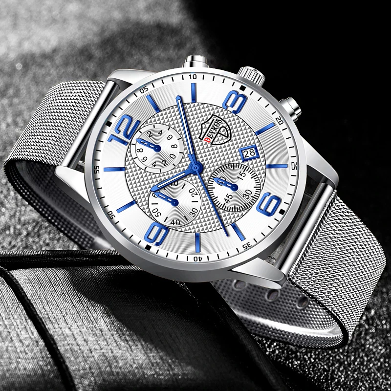 Fashion Mens Watches Luxury Brand Stainless Steel Mesh Belt Quartz Wrist Watch Men Business Casual Leather Watch reloj hombre
Fashion Mens Watches Luxury Brand Stainless Steel Mesh Belt Quartz Wrist Watch Men Business Casual Leather Watch reloj hombre
