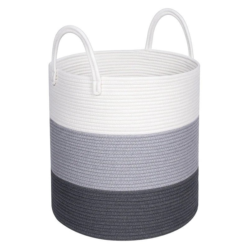 Design Large 18 X 16 Inches Decorative Woven Cotton Rope Basket, Laundry Basket Hamper, Blanket Basket For Living Room
Design Large 18 X 16 Inches Decorative Woven Cotton Rope Basket, Laundry Basket Hamper, Blanket Basket For Living Room