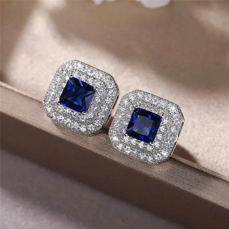New Classic Jewelry Geometric Shaped Stud Earrings for Women White/Blue/Green/Rose Red CZ Colors Eternity Earrings 2021 Trend
New Classic Jewelry Geometric Shaped Stud Earrings for Women White/Blue/Green/Rose Red CZ Colors Eternity Earrings 2021 Trend