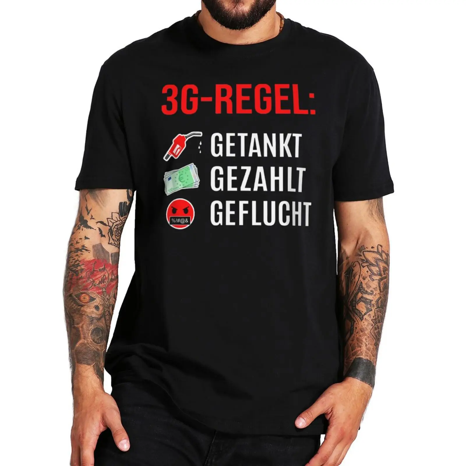 3G-Regel Getankt Gezahlt Geflucht T Shirt Funny Tankt Payment Escape Car Memes T-shirts 100% Cotton Premium Soft Tee EU Size
3G-Regel Getankt Gezahlt Geflucht T Shirt Funny Tankt Payment Escape Car Memes T-shirts 100% Cotton Premium Soft Tee EU Size