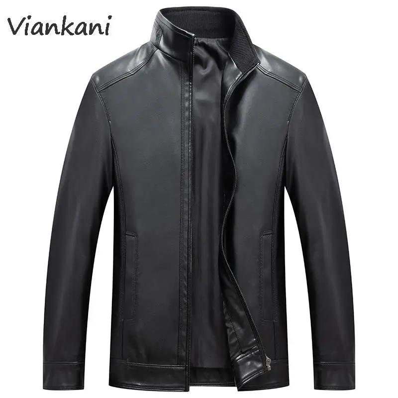 New Men's Stand-up Collar Leather Jacket Spring Autumn Fashion Non-iron Large Size Casual Coat Black zipper Men Leather Jackets
New Men's Stand-up Collar Leather Jacket Spring Autumn Fashion Non-iron Large Size Casual Coat Black zipper Men Leather Jackets