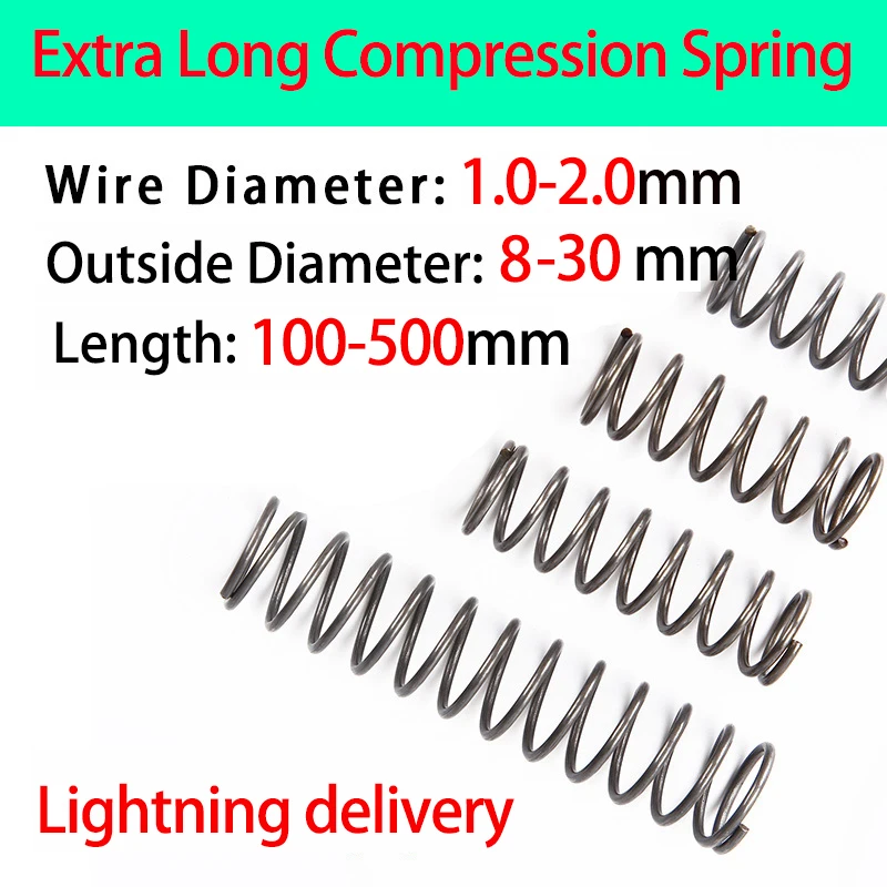 

Extra long return spring Wire Diameter 1.0-2.0mm Outside Diameter 8-30mm Compression Spring Pressure Spring