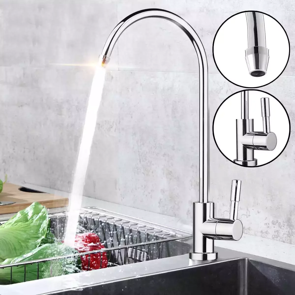 Kitchen Water Faucet Chrome Plated 1/4 Inch Connect Hose Reverse Osmosis Parts Purifier Direct Drinking Tap water
Kitchen Water Faucet Chrome Plated 1/4 Inch Connect Hose Reverse Osmosis Parts Purifier Direct Drinking Tap water