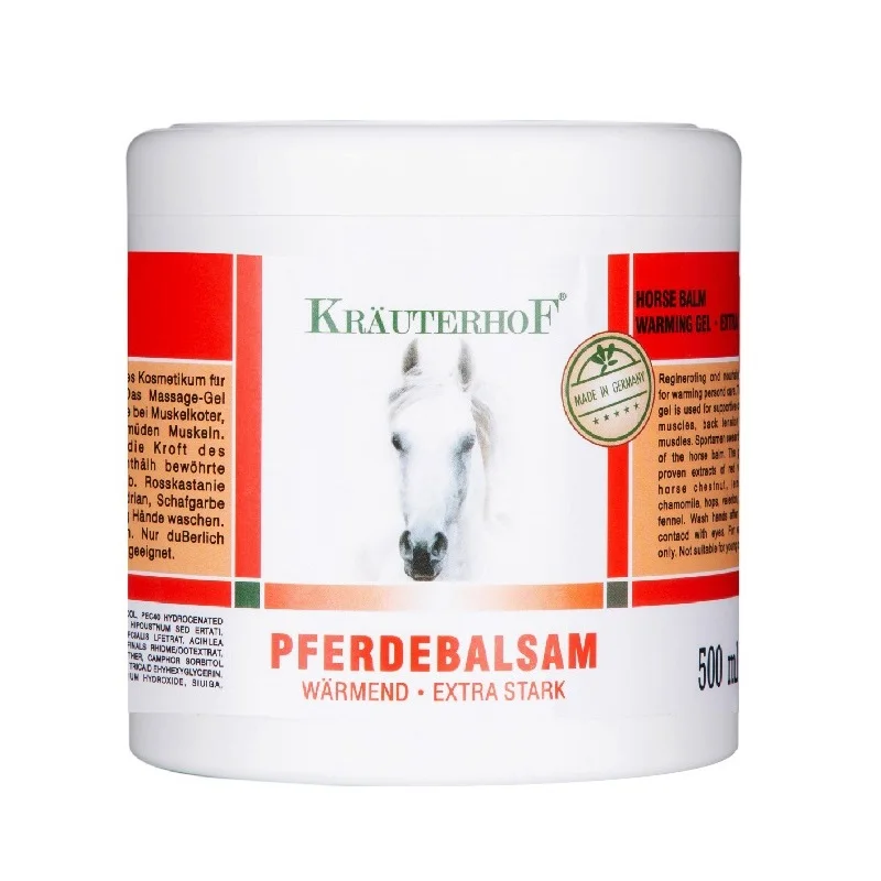 Original Germany Krauterhof Pferdebalsam Heating Extra Stark Warming Massage Gel Horse Chestnut Balm Relax Calm Muscle 250g/500g
Original Germany Krauterhof Pferdebalsam Heating Extra Stark Warming Massage Gel Horse Chestnut Balm Relax Calm Muscle 250g/500g