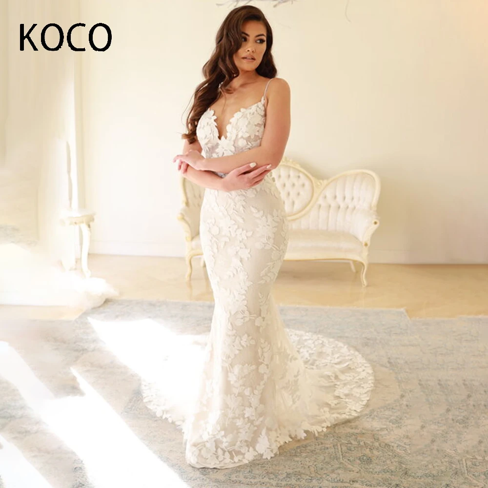MACDOUGAL Spaghetti Straps Mermaid Wedding Dress Bridal Gown Deep V-neck Sleeveless Boho Country Wedding Gown Open Back Custom
MACDOUGAL Spaghetti Straps Mermaid Wedding Dress Bridal Gown Deep V-neck Sleeveless Boho Country Wedding Gown Open Back Custom