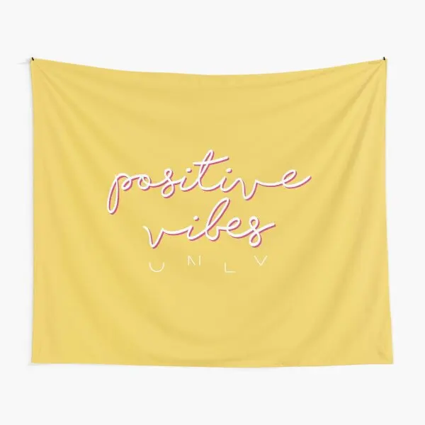 

Positive Vibes Only Yellow Tapestry Art Yoga Bedroom Beautiful Blanket Printed Room Hanging Colored Living Travel Towel Wall