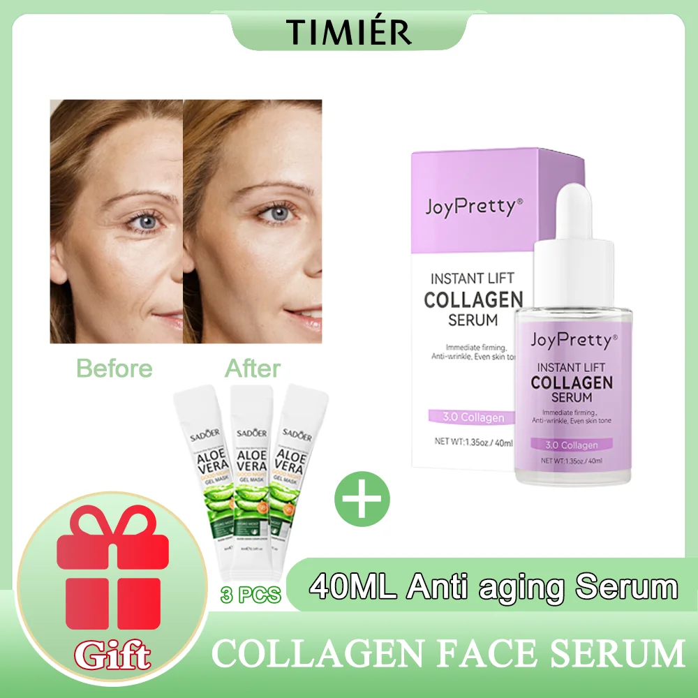

Collagen Face Serum Wrinkle Removal Anti Aging Skin Care Hyaluronic Acid Forehead Fine Lines Lifting Repair Facial Serum 40ml