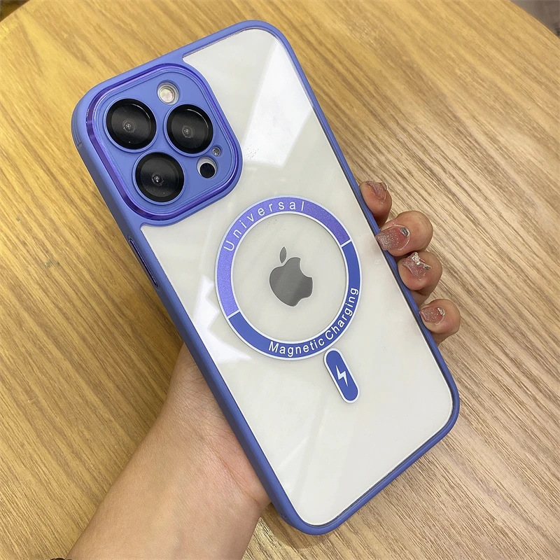 For iPhone 12 13Pro Max Case Magnetic Clear Acrylic Case with Camera lens film for Magsafe Wireless Charging Shockproof Cover
For iPhone 12 13Pro Max Case Magnetic Clear Acrylic Case with Camera lens film for Magsafe Wireless Charging Shockproof Cover