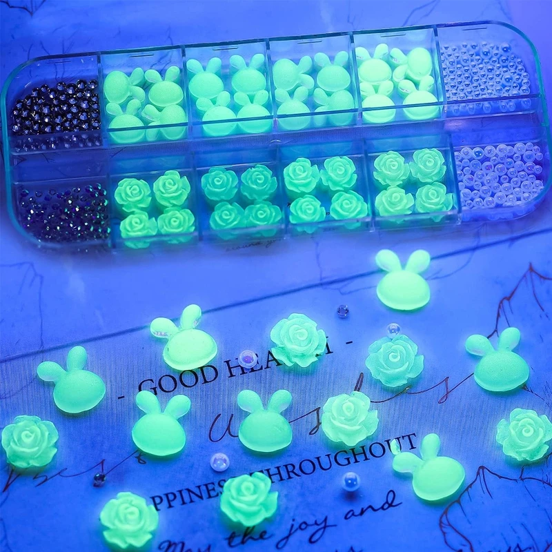 Cute Rabbits Design Nail Charms Luminous Nail Art Decorations 3d Nail Flowers Nails Rhinestones Strass for Womens Girls 
Cute Rabbits Design Nail Charms Luminous Nail Art Decorations 3d Nail Flowers Nails Rhinestones Strass for Womens Girls