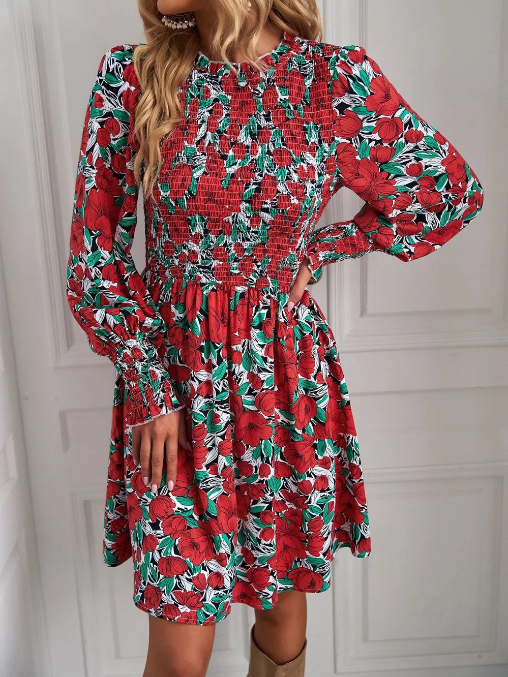 Fashion Long Sleeve Sexy Floral Dress 2022 New Women Spring Autumn Casual O Neck High Waist Printed Dress
Fashion Long Sleeve Sexy Floral Dress 2022 New Women Spring Autumn Casual O Neck High Waist Printed Dress