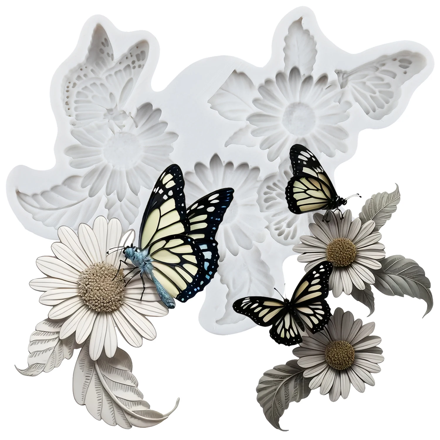 Силиконовые формы для торта Mujiang, цветок ромашки, бабочка
Силиконовые формы для торта Mujiang, цветок ромашки, бабочка