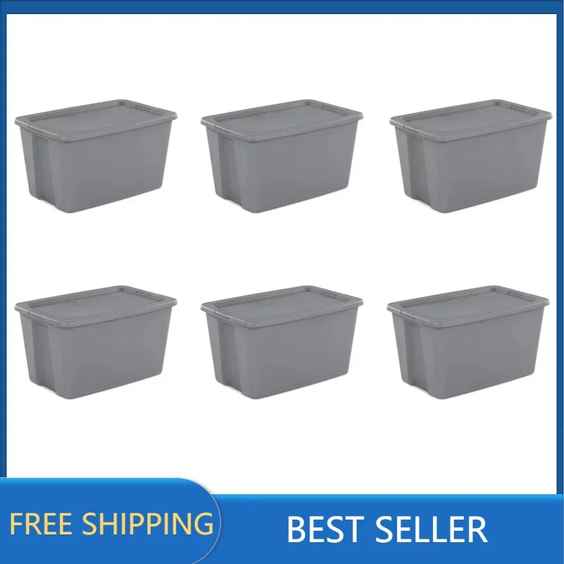 Домашняя пластиковая коробка-тоут Sterilite объемом 30 галлонов, серая, набор из 6 хранилищ и органайзеров
Домашняя пластиковая коробка-тоут Sterilite объемом 30 галлонов, серая, набор из 6 хранилищ и органайзеров