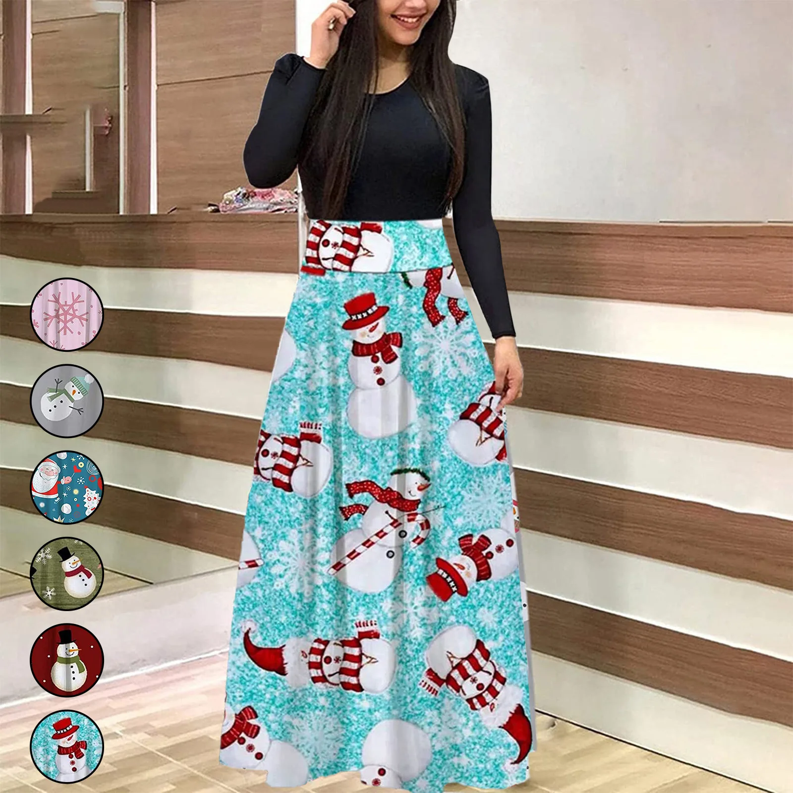 2022 Autumn Winter New Fashion Women's Christmas O Neck Long Sleeve Dress Elegant Casual Snowman Print Office Ladies Dresses
2022 Autumn Winter New Fashion Women's Christmas O Neck Long Sleeve Dress Elegant Casual Snowman Print Office Ladies Dresses