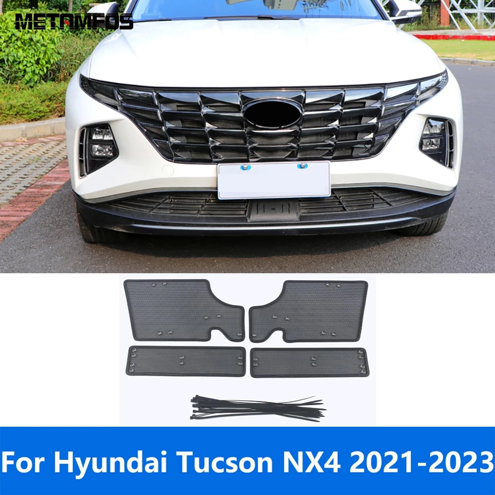 

Передняя сетка для решетки радиатора для Hyundai Tucson NX4 2021 2022 2023, сетка для защиты от насекомых, пыли, мусора, аксессуары для стайлинга автомобил...