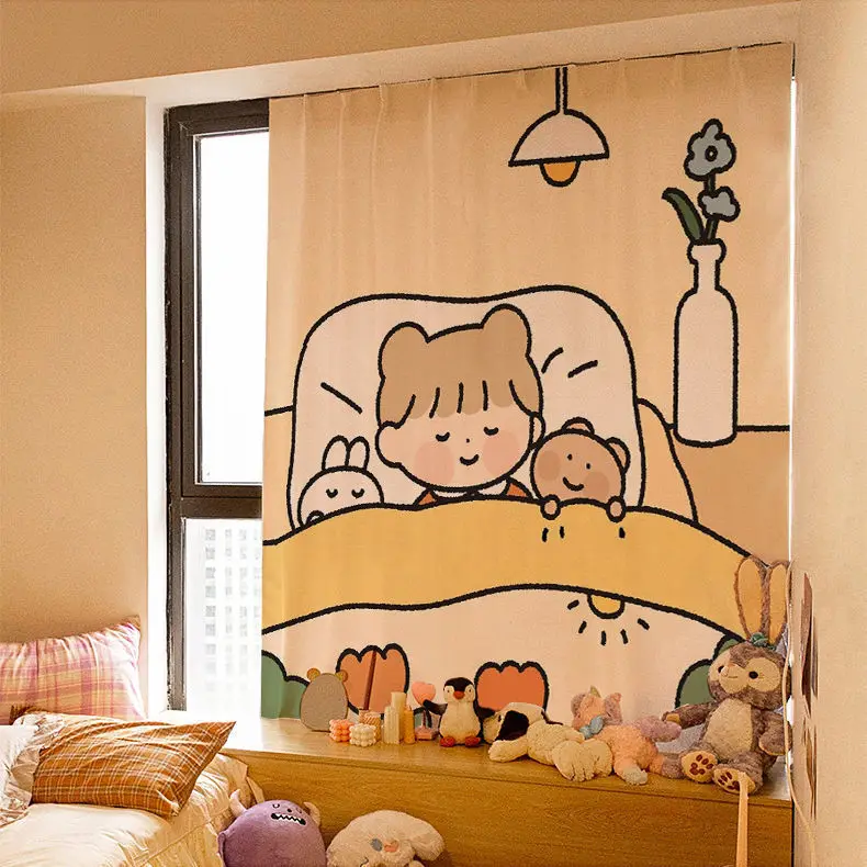 Quick Installation Cartoon Bear Bedroom Curtain Free Punching Tape Paste Type Blackout Simple Door Room Partition Curtain
Quick Installation Cartoon Bear Bedroom Curtain Free Punching Tape Paste Type Blackout Simple Door Room Partition Curtain