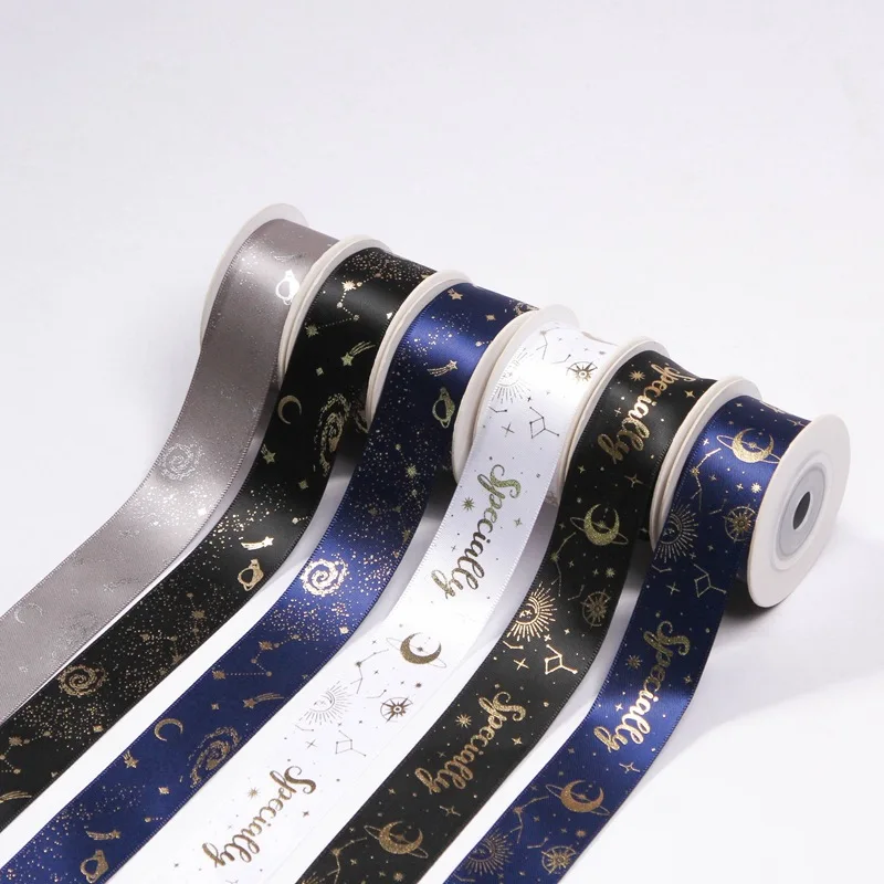 100yards 2.5cm Gilded Printed Polyester Ribbons DIY Gift Bow Decorative Flower Ribbon Cake Packaging Tape Star Letter Pattern
100yards 2.5cm Gilded Printed Polyester Ribbons DIY Gift Bow Decorative Flower Ribbon Cake Packaging Tape Star Letter Pattern