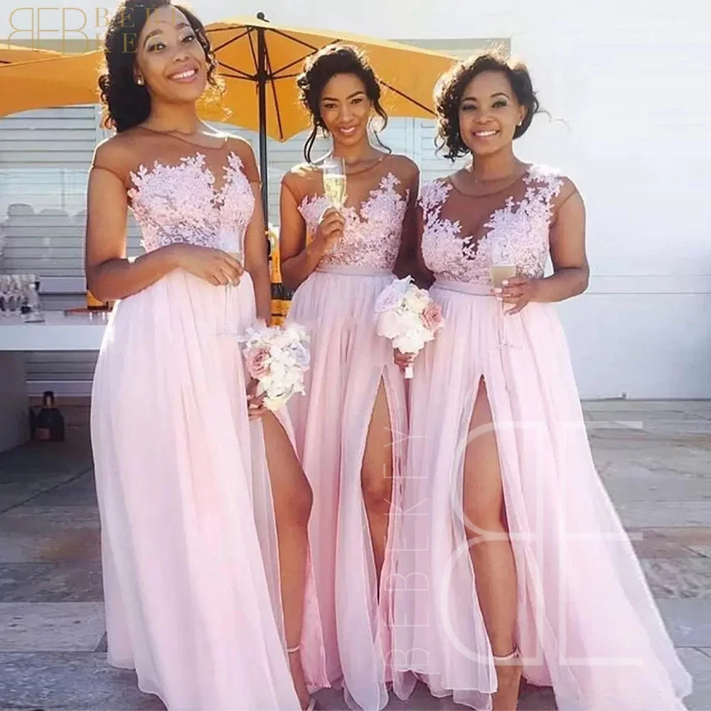 Pink Chiffon Bridesmaid Dresses for Women Appliques Wedding Party Dress 2024 Side Split Elegant Gown Evening Party Dresses Robe
Pink Chiffon Bridesmaid Dresses for Women Appliques Wedding Party Dress 2024 Side Split Elegant Gown Evening Party Dresses Robe