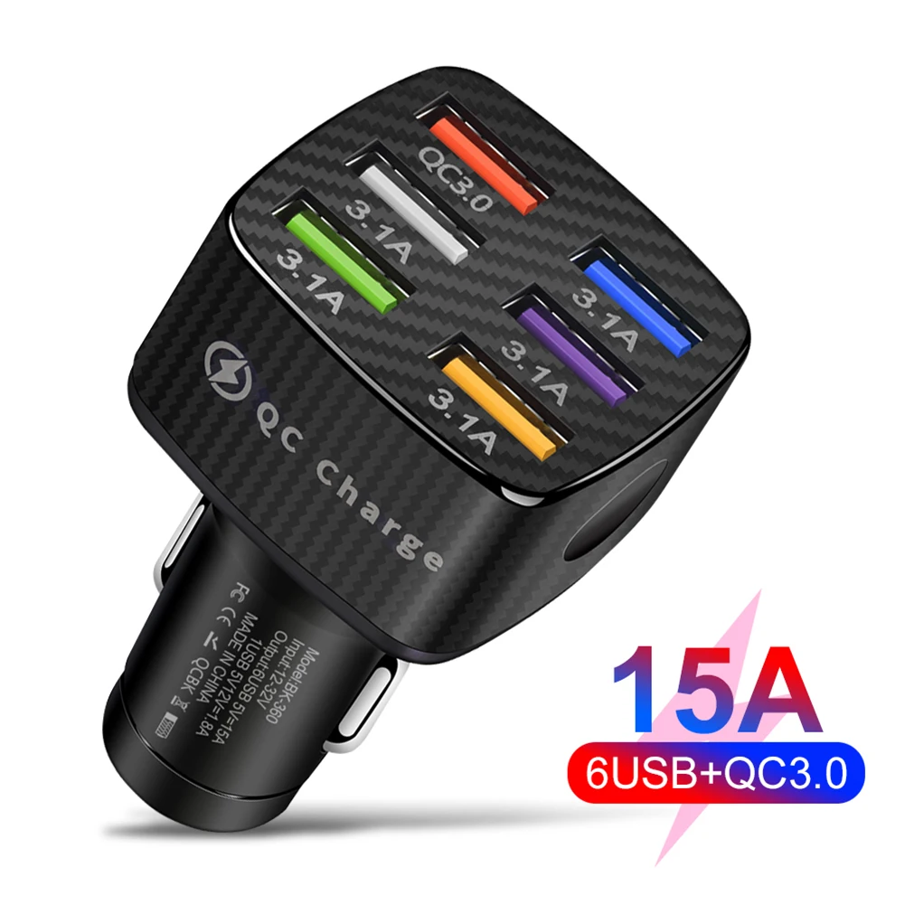 Car Charger 6 USB Ports Fast Charging Car Phone Charger QC 3.0 Adapter for iPhone Xiaomi redmi Huawei Samsung
Car Charger 6 USB Ports Fast Charging Car Phone Charger QC 3.0 Adapter for iPhone Xiaomi redmi Huawei Samsung