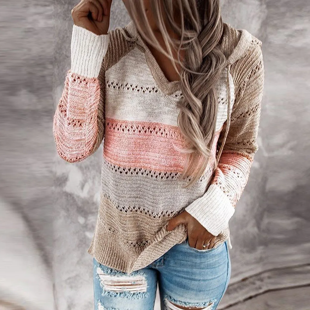 Fashion Women Color Block Hooded Sweater Winter Autumn Ladies Casual Hollow Out Long Sleeves Pullover Top 2021 Sueter Mujer A40
Fashion Women Color Block Hooded Sweater Winter Autumn Ladies Casual Hollow Out Long Sleeves Pullover Top 2021 Sueter Mujer A40