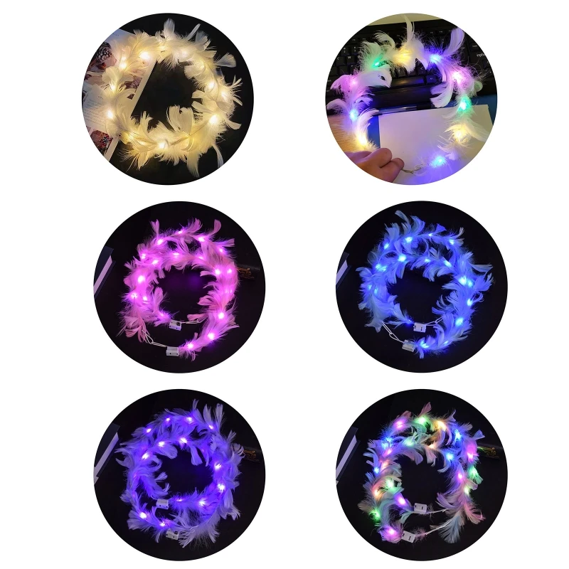 LED Feather Crown Luminous Headdress Women Girls Light Up Angel Halo Headband
LED Feather Crown Luminous Headdress Women Girls Light Up Angel Halo Headband