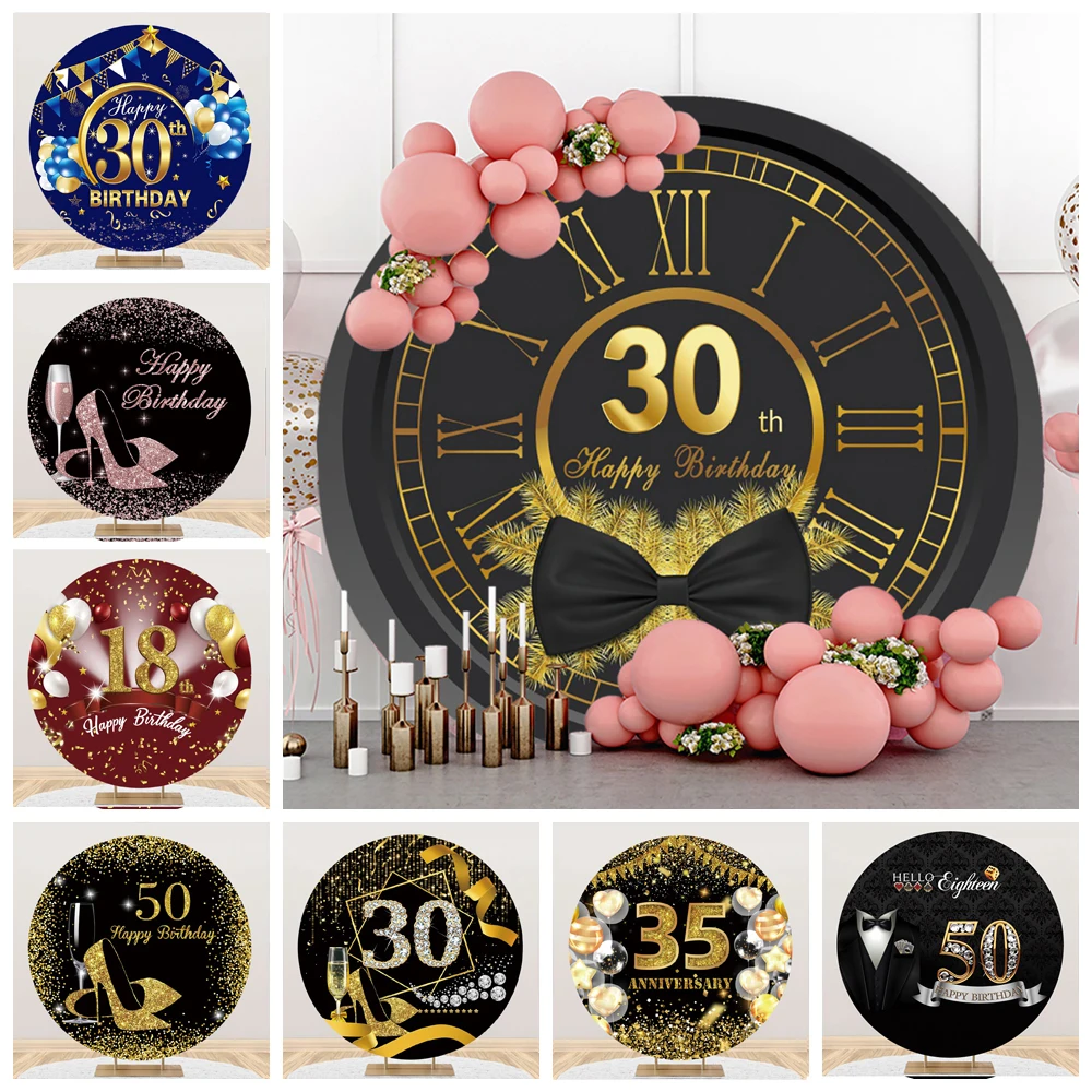 Gold Glitter Balloons Birthday Party Round Photo Backdrop 30 40 50th Adult Birthday Customize Name Photographic Backgrounds
Gold Glitter Balloons Birthday Party Round Photo Backdrop 30 40 50th Adult Birthday Customize Name Photographic Backgrounds