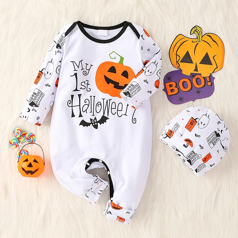 Halloween Baby Girls/boys Clothes 2pcs Baby Girl Letter Print Long-sleeve Romper and Hat Set Baby Romper Baby Girl Clothes
Halloween Baby Girls/boys Clothes 2pcs Baby Girl Letter Print Long-sleeve Romper and Hat Set Baby Romper Baby Girl Clothes
