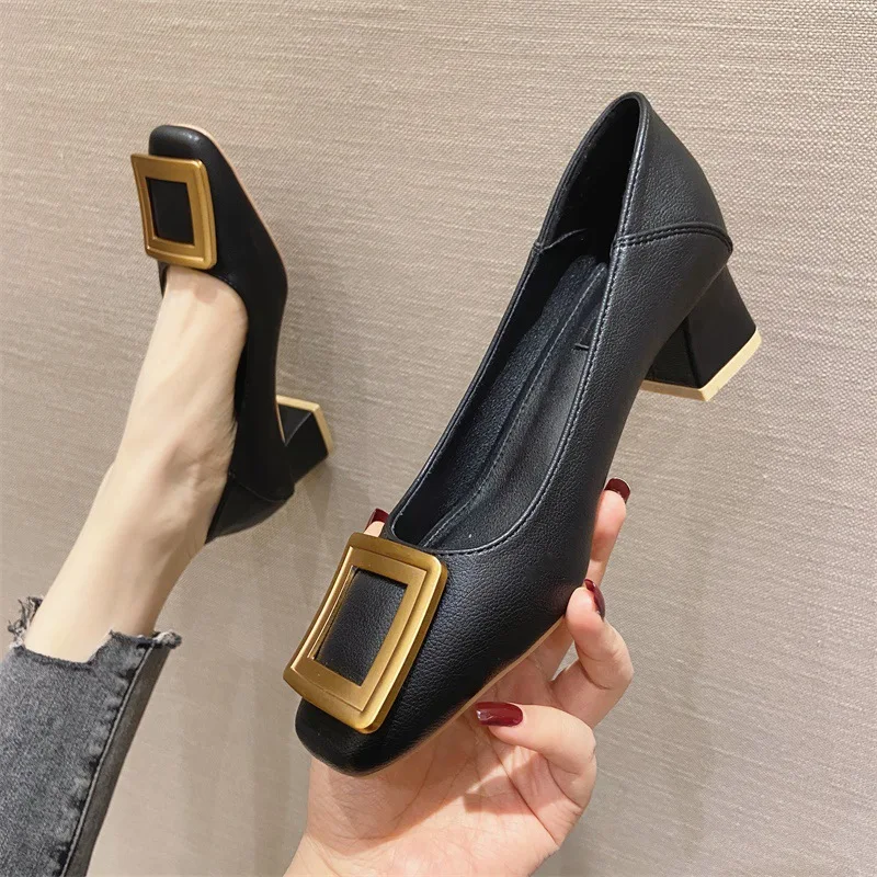 5cm New Fashion Square Toe Pumps Leather Thick Low Heels Ladies Dress for Women Shoes 39 40
5cm New Fashion Square Toe Pumps Leather Thick Low Heels Ladies Dress for Women Shoes 39 40