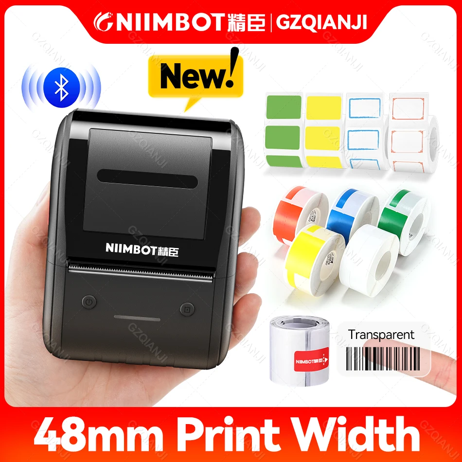 B203 Portable Handheld Thermal Label Maker Mini Barcode QR Code Sticker Paper Color Rolls Sticker Cable Tag Printer Niimbot
B203 Portable Handheld Thermal Label Maker Mini Barcode QR Code Sticker Paper Color Rolls Sticker Cable Tag Printer Niimbot
