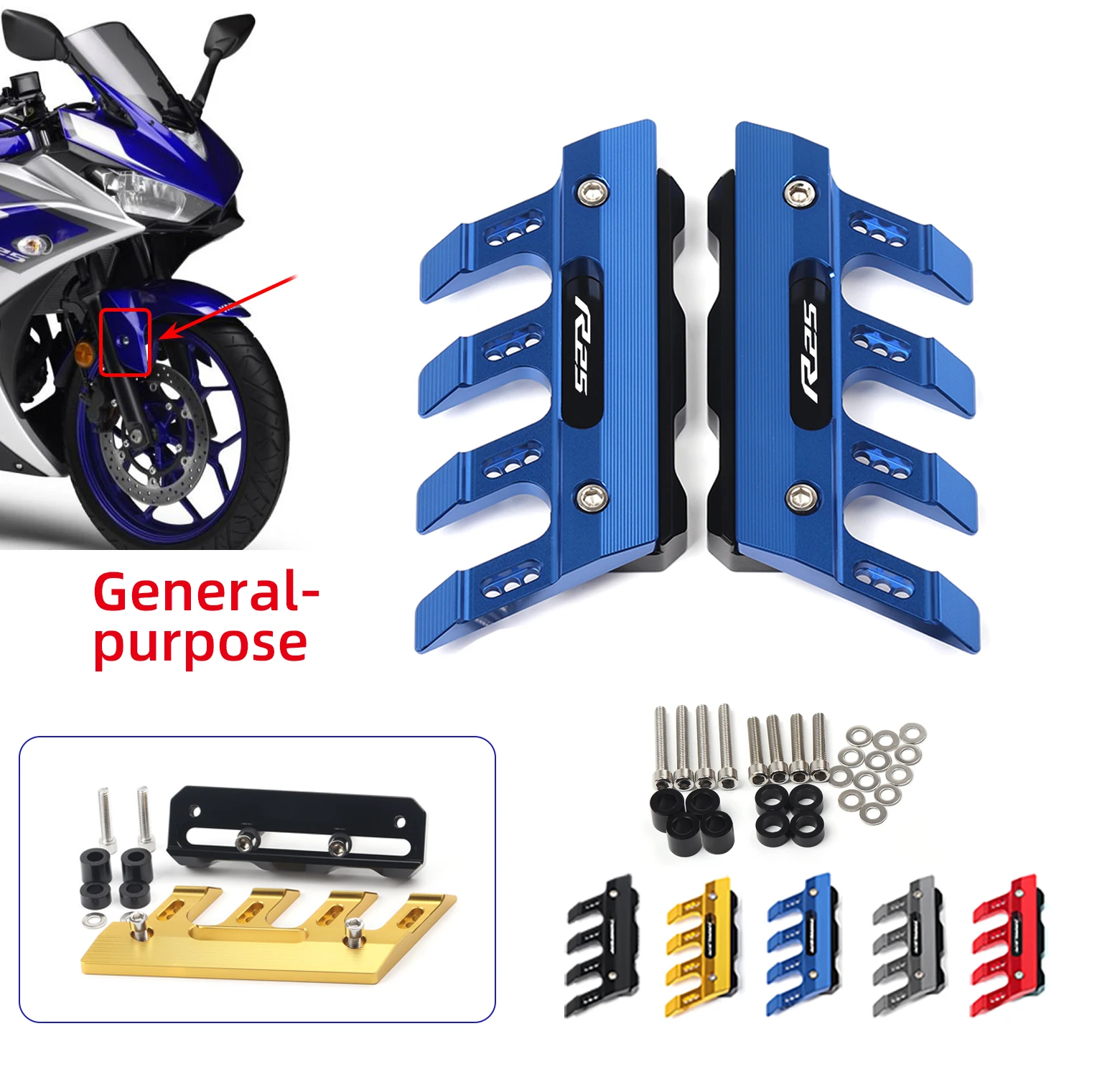 For YAMAHA YZF-R25 YZFR25 YZF R25 Motorcycle Mudguard Front Fork Protector Guard Block Front Fender Anti-fall Slider Accessories
For YAMAHA YZF-R25 YZFR25 YZF R25 Motorcycle Mudguard Front Fork Protector Guard Block Front Fender Anti-fall Slider Accessories