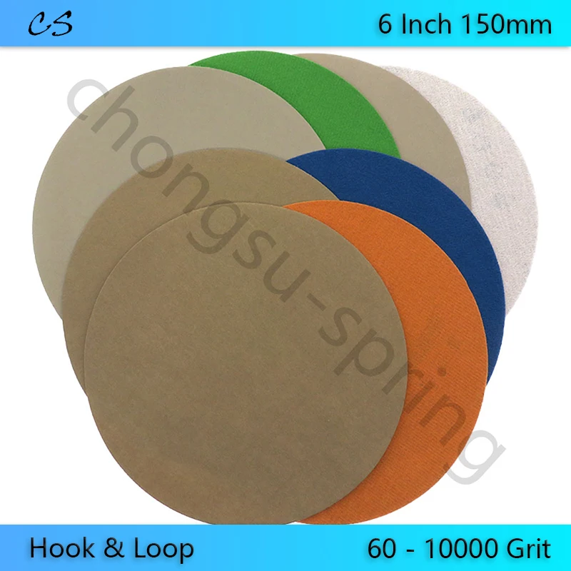 6 Inch 150mm Sandpaper Discs Grit 60 to 10000 Hook and Loop Wet/Dry Abrasive Silicon Carbide Sanding Paper Power Tool Accessory
6 Inch 150mm Sandpaper Discs Grit 60 to 10000 Hook and Loop Wet/Dry Abrasive Silicon Carbide Sanding Paper Power Tool Accessory