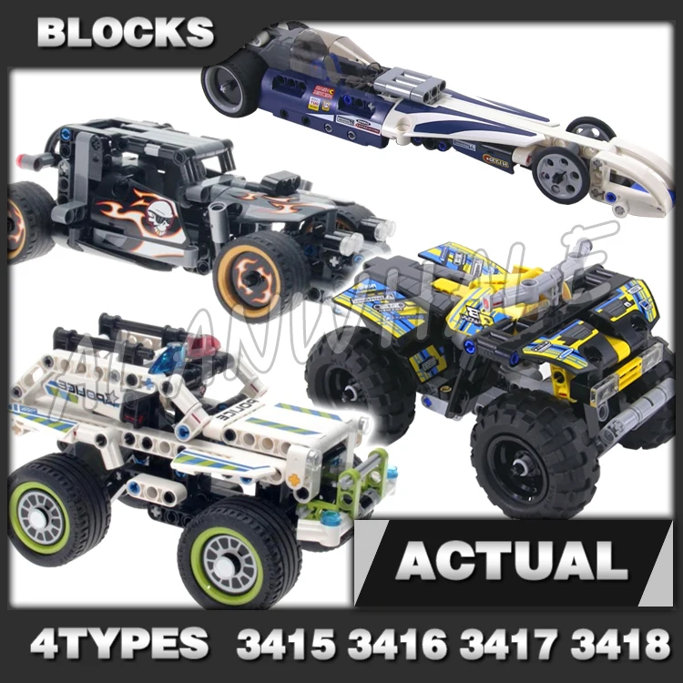 4types Technical Record Breaker Quad Bike Getaway Racer Interceptor Off Roader 3415 Building Block Toys Compatible with Model
4types Technical Record Breaker Quad Bike Getaway Racer Interceptor Off Roader 3415 Building Block Toys Compatible with Model