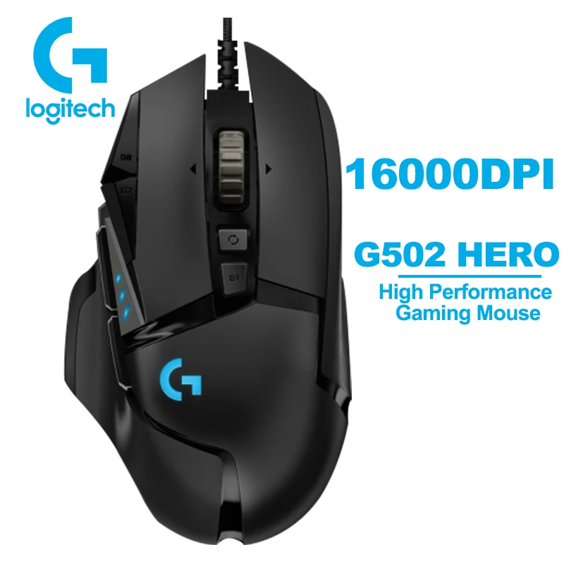 

Logitech G502 HERO Game Mouse 16,000 DPI High Performance Gaming Mouse HERO Programmable Tunable LIGHTSYNC RGB for Mouse Gamer