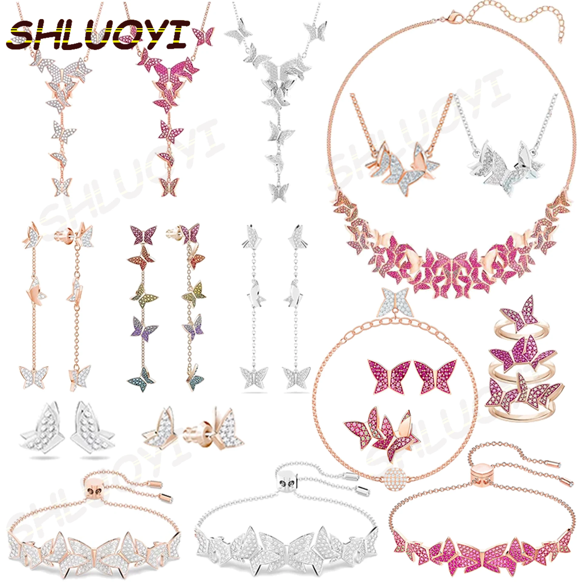 swa1:1 Fashion Jewelry Exquisite Three-Dimensional Pink Butterfly Women's Charm Necklace Series
swa1:1 Fashion Jewelry Exquisite Three-Dimensional Pink Butterfly Women's Charm Necklace Series