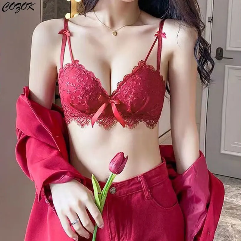 Cute Girl Small Chest Push Up Bras Suit Sexy Lace Embroidered Women Underwear No Steel Ring Pure Desire Style Lingerie Bra Set
Cute Girl Small Chest Push Up Bras Suit Sexy Lace Embroidered Women Underwear No Steel Ring Pure Desire Style Lingerie Bra Set
