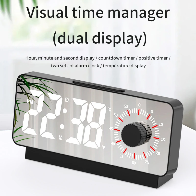 Digital Alarm Clock with Visible Timer Temperature Date Knob Countdown Table Clock With Dual Alarm For Bedside Desktop Decor
Digital Alarm Clock with Visible Timer Temperature Date Knob Countdown Table Clock With Dual Alarm For Bedside Desktop Decor