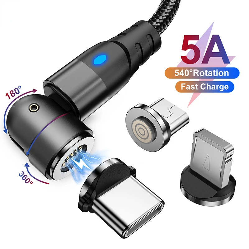 For Mobile Phone Magnet Charger Wire Cord Type C Cable For iPhone 540 Rotate 5A Cable Fast Charging
For Mobile Phone Magnet Charger Wire Cord Type C Cable For iPhone 540 Rotate 5A Cable Fast Charging
