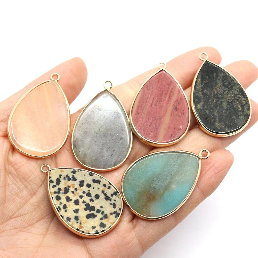 Natural Stone Drop Shape Mottled Stone Pendant 25x35mm Colorful Onyx Crystal Charm Jewelry Making DIY Necklace Earring Accessory
Natural Stone Drop Shape Mottled Stone Pendant 25x35mm Colorful Onyx Crystal Charm Jewelry Making DIY Necklace Earring Accessory