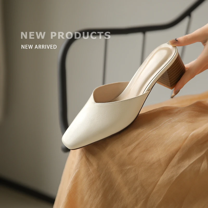 New Summer Solid Color High-heeled Shoes for Women with Square Head and Fashionable One-footed Half Slippers for Women's
New Summer Solid Color High-heeled Shoes for Women with Square Head and Fashionable One-footed Half Slippers for Women's